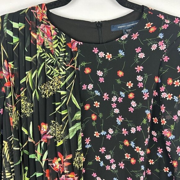 French Connection Bluhm Bottero Ditsy Floral Sheer Blouse Size 2 Black NWT - Picture 4 of 16